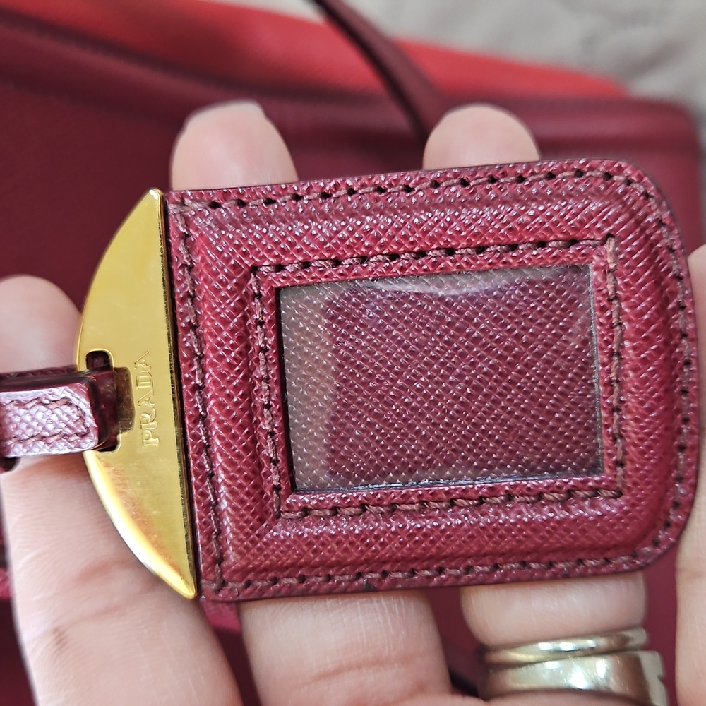Prada Burgundy Leather Tote Bag - Picture 3 of 13